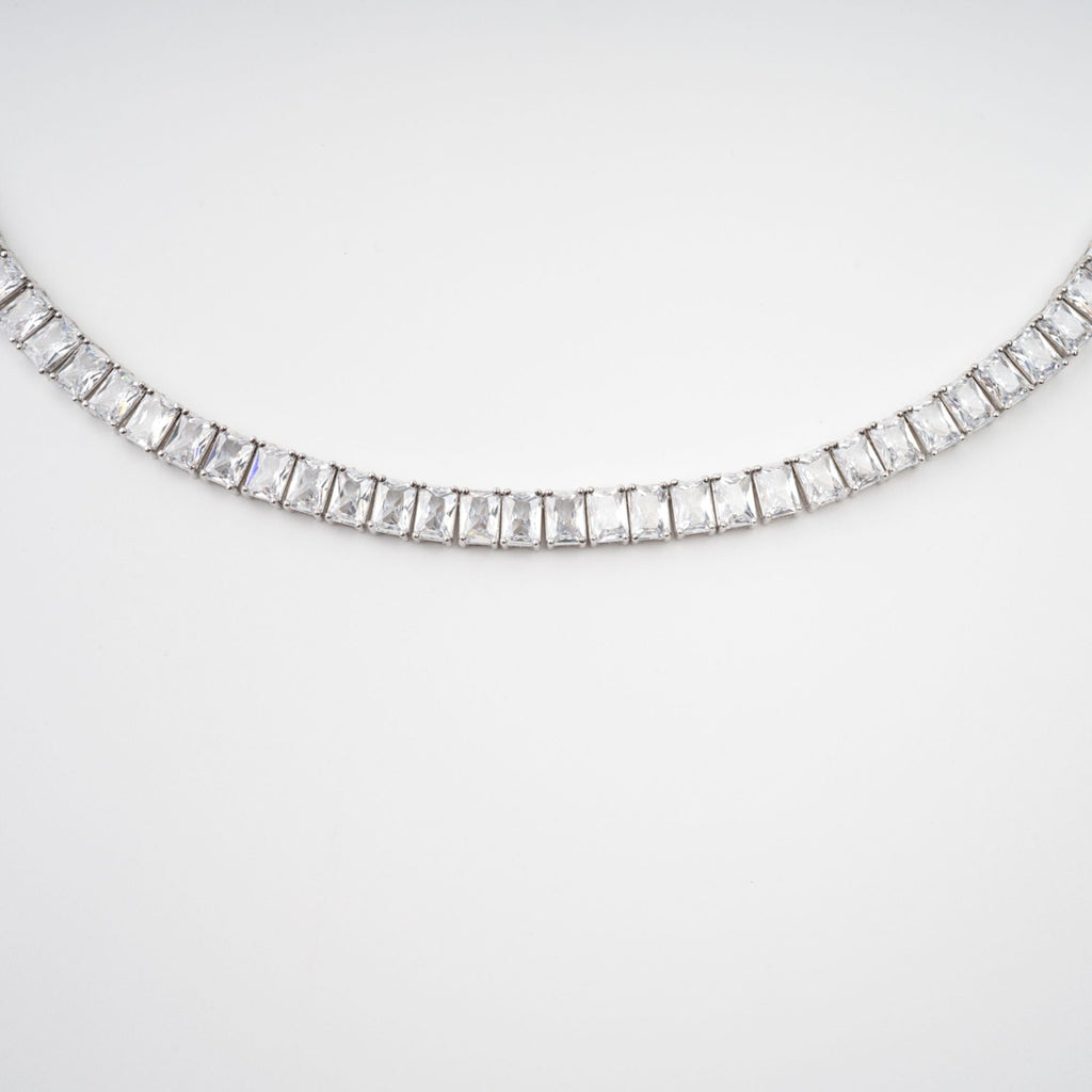 Florence Silver Tone Crystal Embellished Necklace