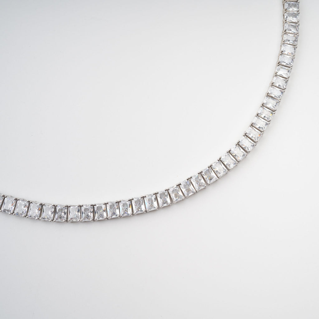 Florence Silver Tone Crystal Embellished Necklace