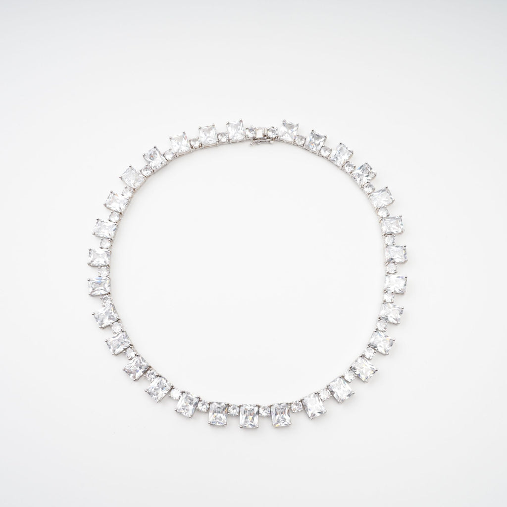 Mathilde Silver Tone Crystal Embellished Necklace