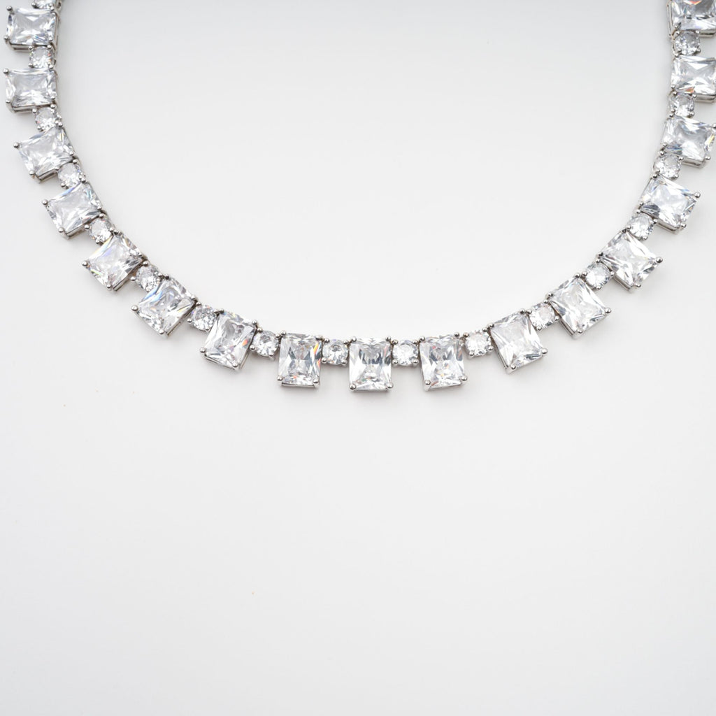 Mathilde Silver Tone Crystal Embellished Necklace
