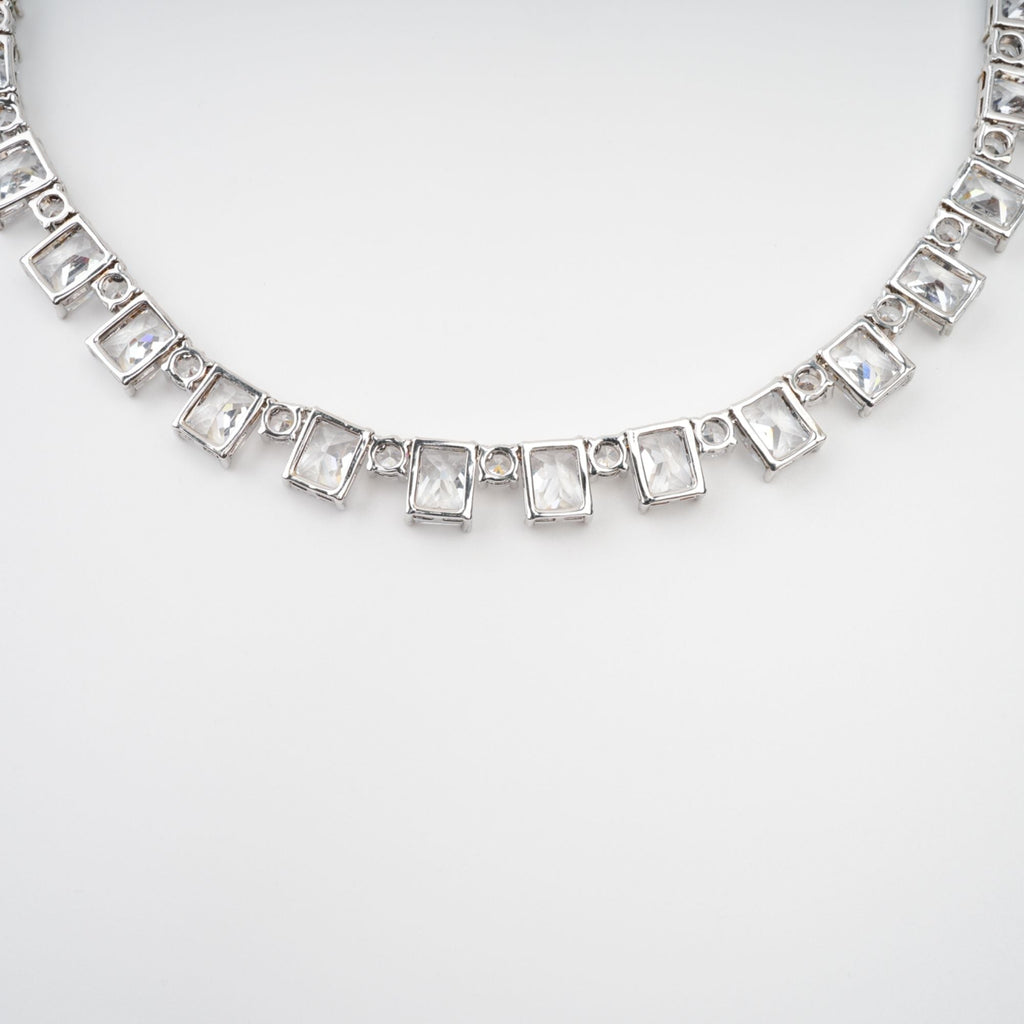 Mathilde Silver Tone Crystal Embellished Necklace