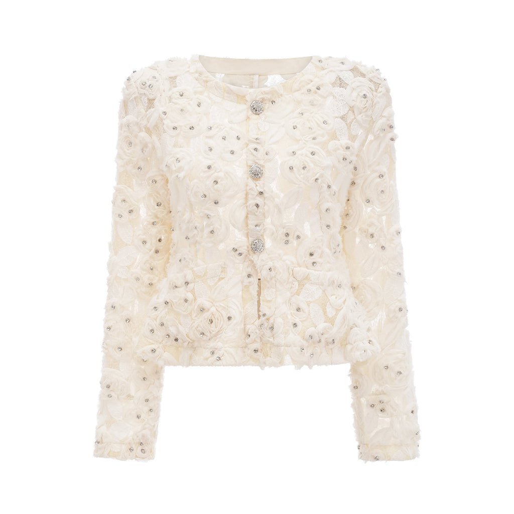 Flowering Girl Women Marianne Floral-Appliqué Embellished Jacket
