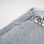 Flowering Girl Women Daphné blue crystal sleeveless denim mini dress