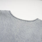 Flowering Girl Women Daphné blue crystal sleeveless denim mini dress