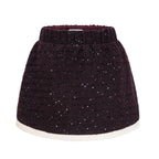 Flowering Girl Women Brigitte Purple Sequined Tweed Jacket & Skirt Matching Set