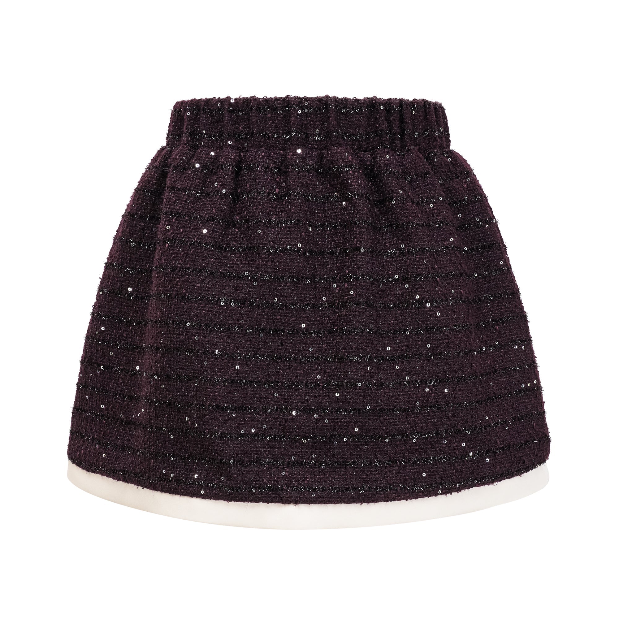 Flowering Girl Women Brigitte Purple Sequined Tweed Jacket & Skirt Matching Set