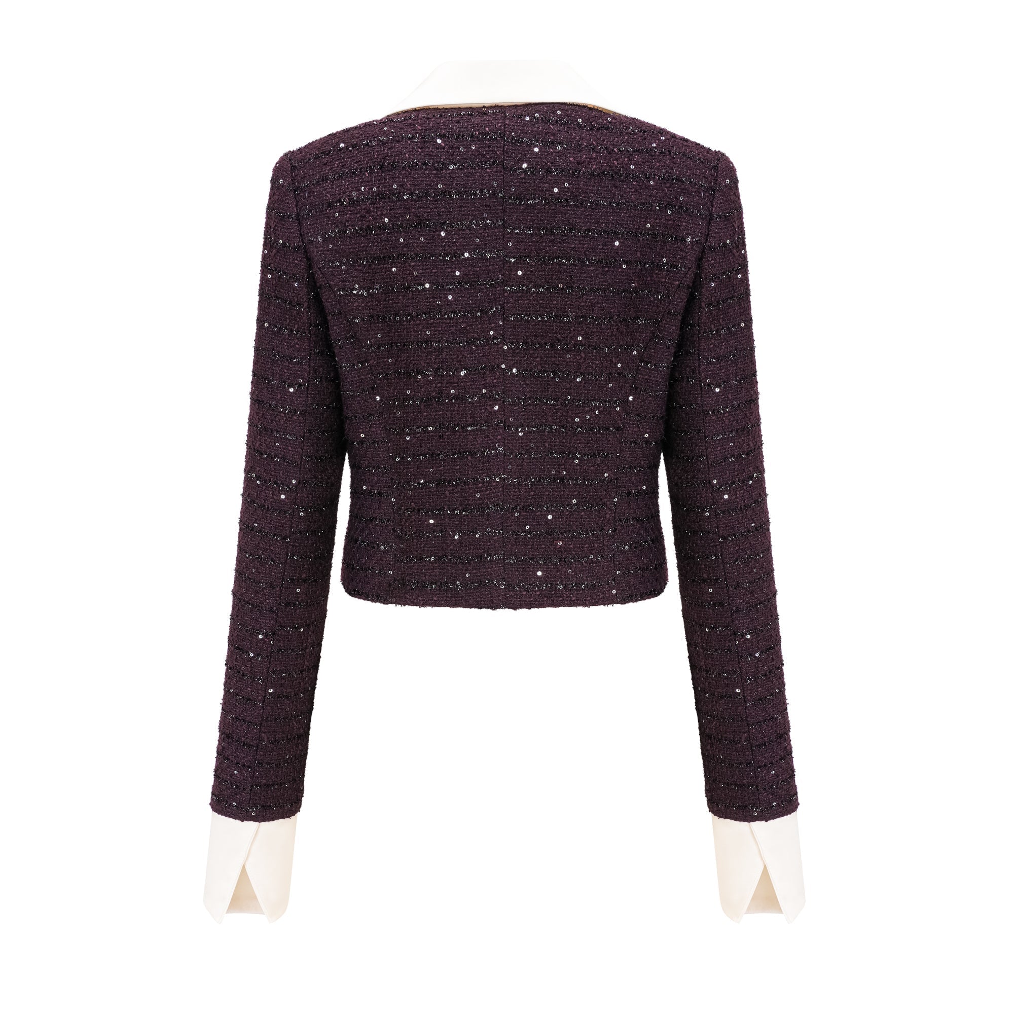 Flowering Girl Women Brigitte Purple Sequined Tweed Jacket & Skirt Matching Set