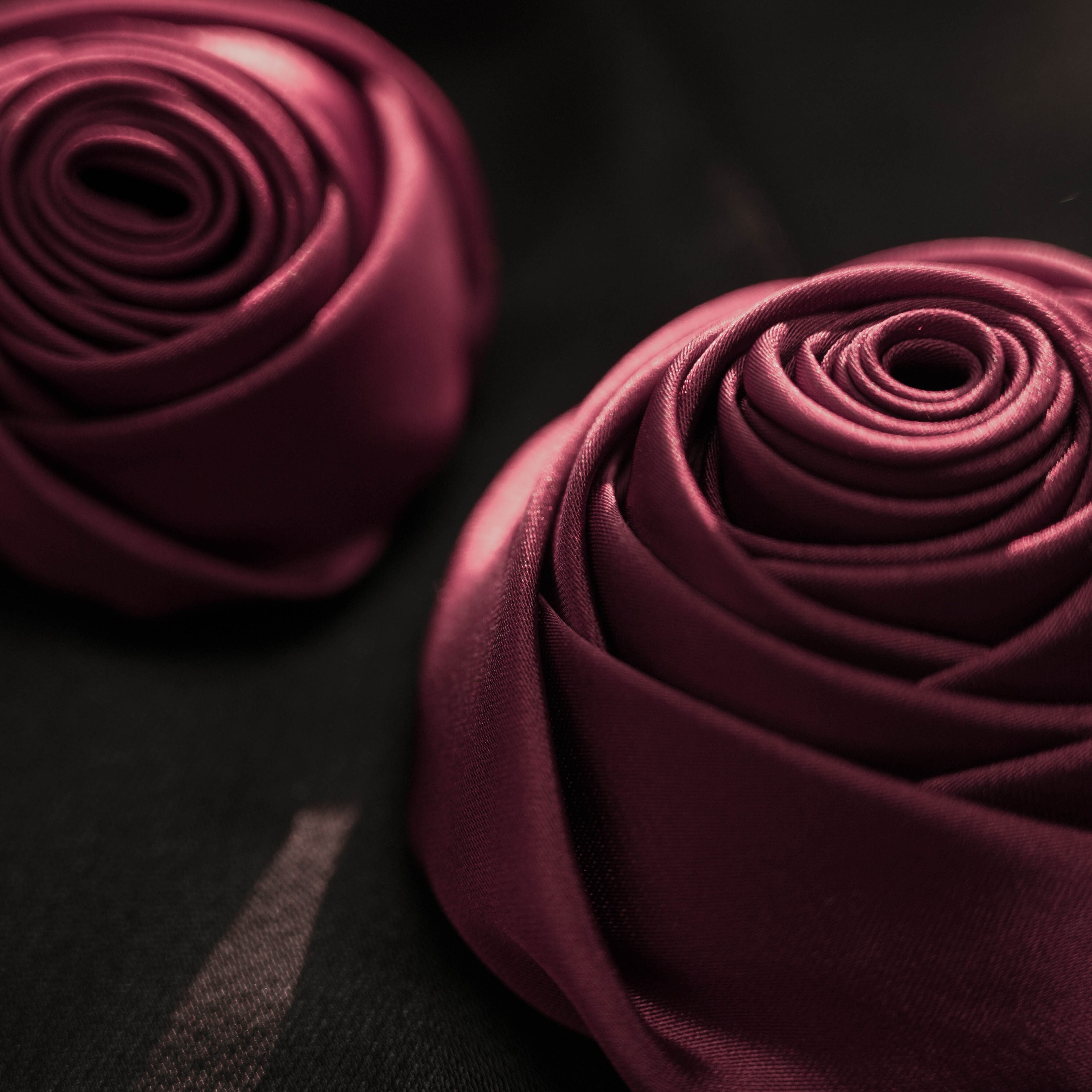 Flowering Girl Women Elegant Burgundy 3D Floral Black Satin Mini Dress