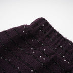 Flowering Girl Women Brigitte Purple Sequined Tweed Jacket & Skirt Matching Set