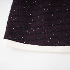 Flowering Girl Women Brigitte Purple Sequined Tweed Jacket & Skirt Matching Set