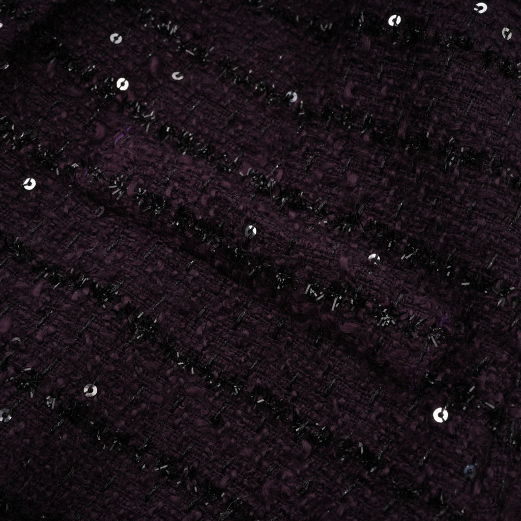 Flowering Girl Women Brigitte Purple Sequined Tweed Jacket & Skirt Matching Set