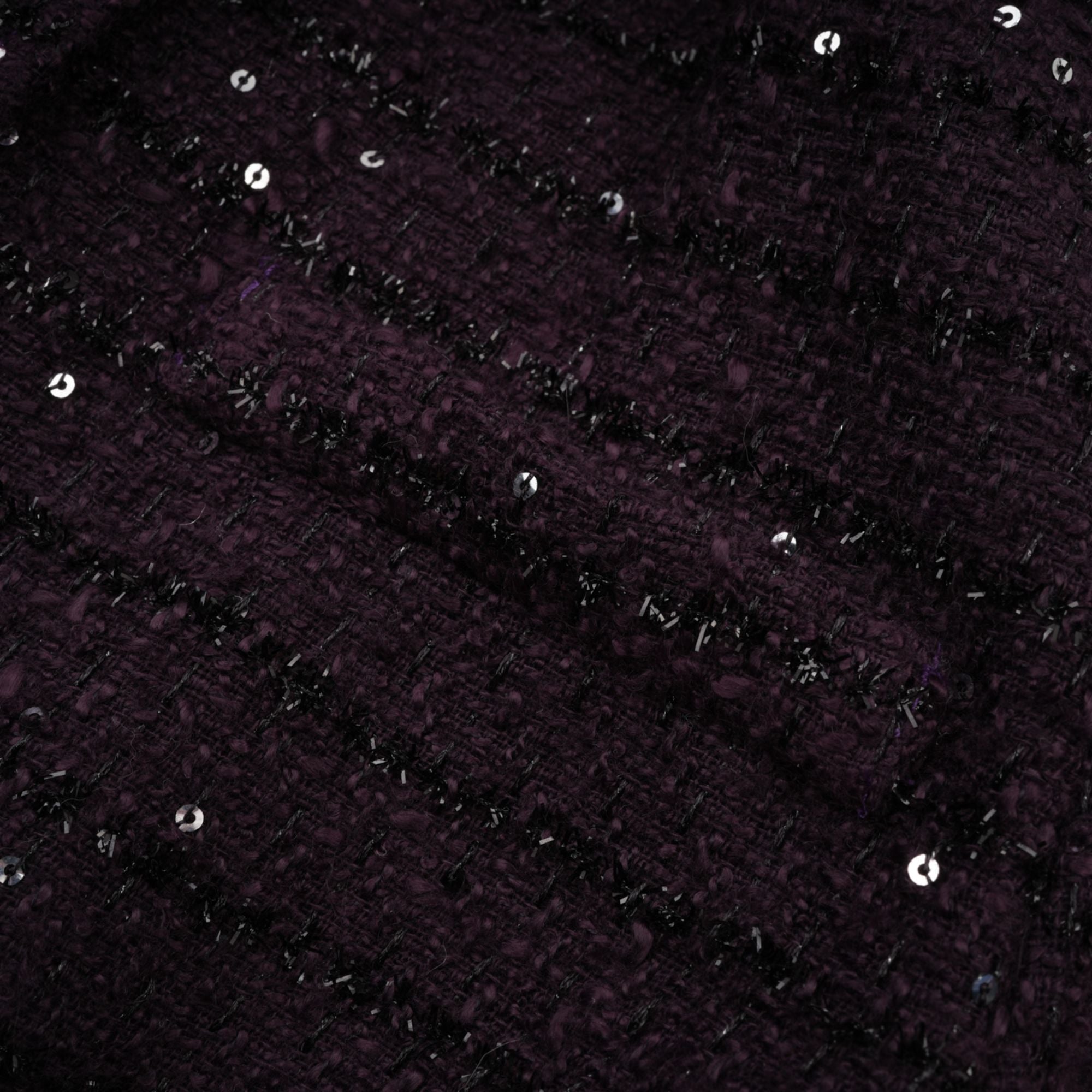 Flowering Girl Women Brigitte Purple Sequined Tweed Jacket & Skirt Matching Set