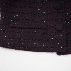 Flowering Girl Women Brigitte Purple Sequined Tweed Jacket & Skirt Matching Set