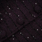 Flowering Girl Women Brigitte Purple Sequined Tweed Jacket & Skirt Matching Set