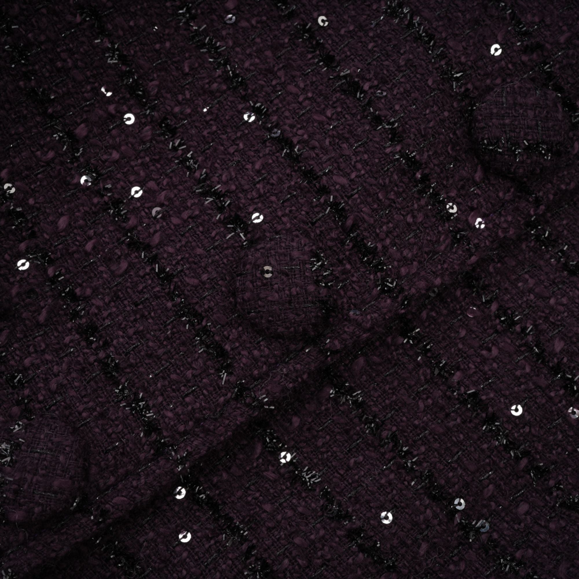 Flowering Girl Women Brigitte Purple Sequined Tweed Jacket & Skirt Matching Set