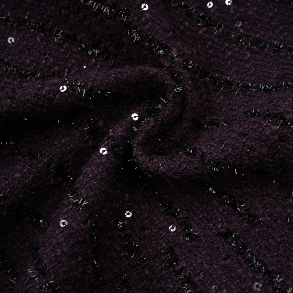 Flowering Girl Women Brigitte Purple Sequined Tweed Jacket & Skirt Matching Set