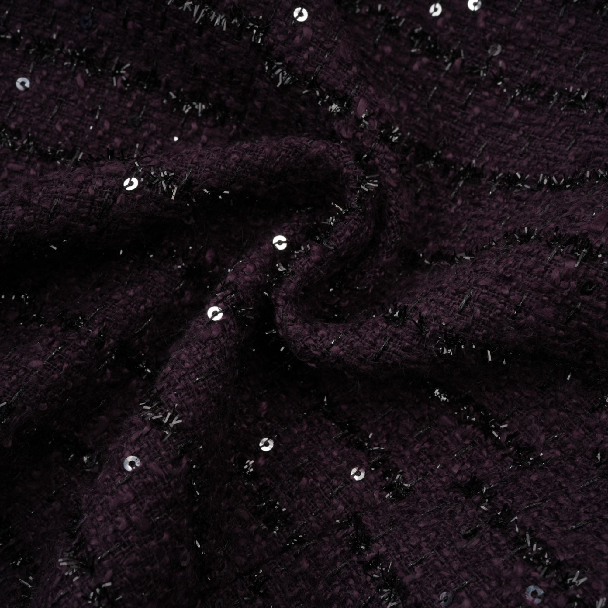 Flowering Girl Women Brigitte Purple Sequined Tweed Jacket & Skirt Matching Set