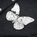 Flowering Girl Women Anastasie Grey Sequined Butterfly-Motif Cardigan