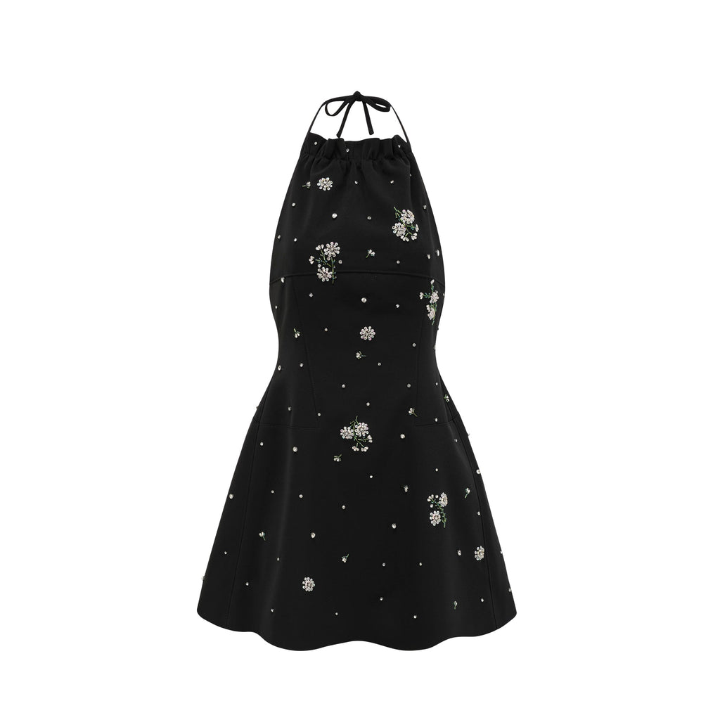 Flowering Girl Women Ariane crystal-embellished scoop-back mini dress