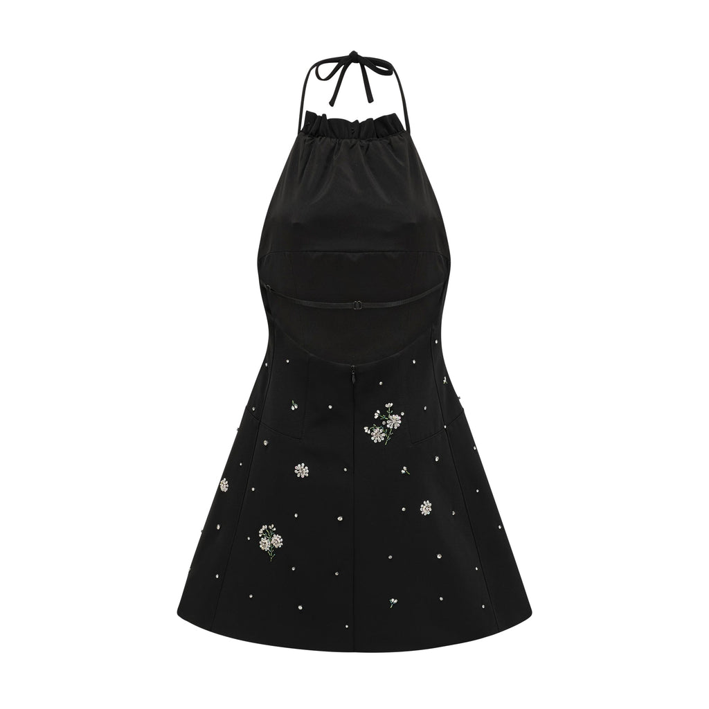 Flowering Girl Women Ariane crystal-embellished scoop-back mini dress
