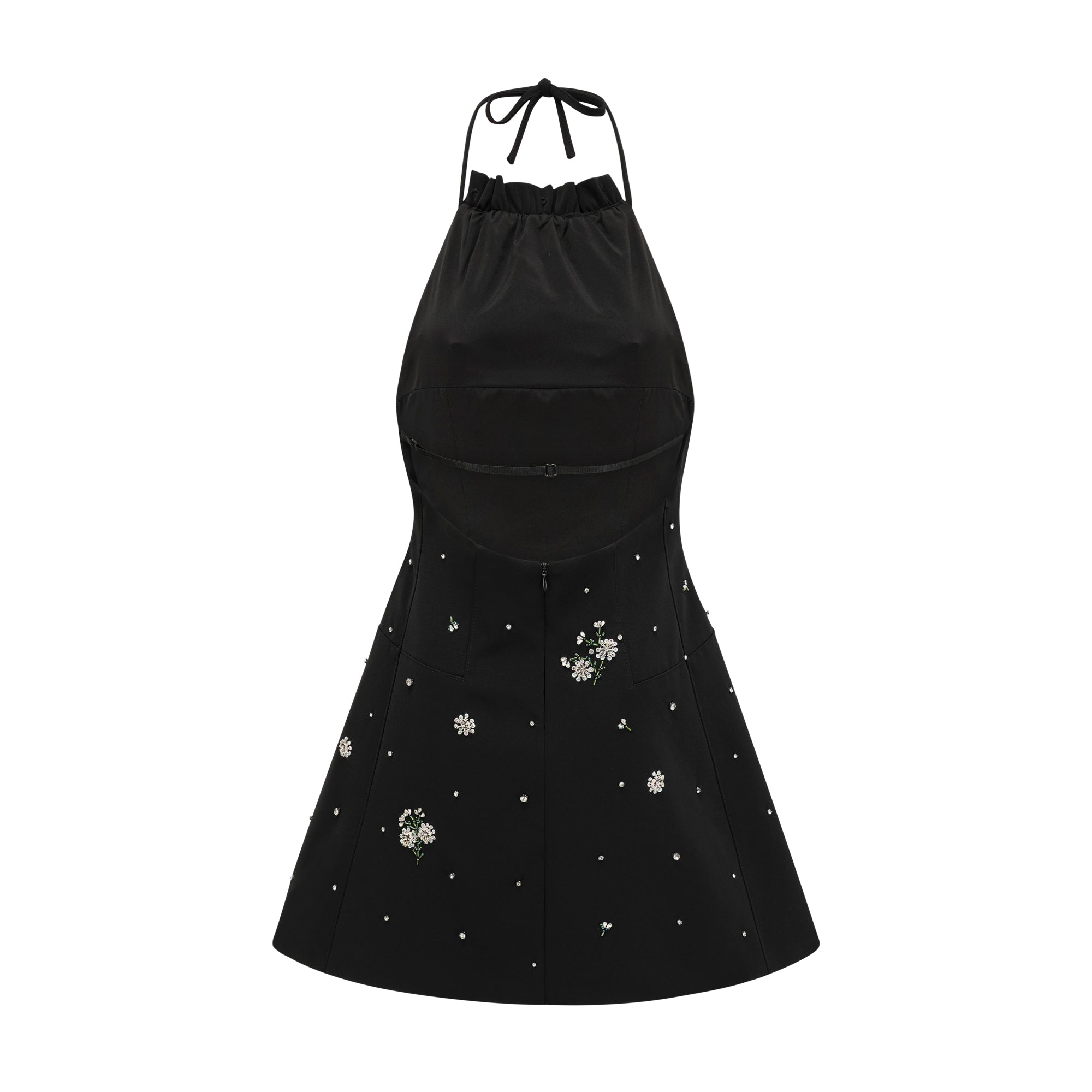 Flowering Girl Women Ariane crystal-embellished scoop-back mini dress