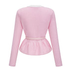 Shirley Sequined Knit Cardigan & Skirt Set - Pink