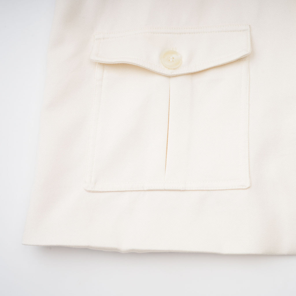 Flowering Girl Women Collared Long Sleeve Belted Cargo Pocket Mini Field Jacket