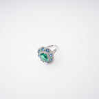 Clémence Green Emerald Cut Gemstone Sterling Silver Ring