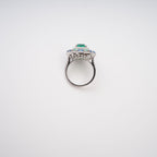 Clémence Green Emerald Cut Gemstone Sterling Silver Ring