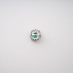 Clémence Green Emerald Cut Gemstone Sterling Silver Ring