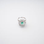 Clémence Green Emerald Cut Gemstone Sterling Silver Ring