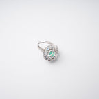 Clémence Green Emerald Cut Gemstone Sterling Silver Ring