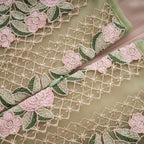 octavia Tulle Panel Floral Midi Dress in green