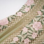 octavia Tulle Panel Floral Midi Dress in green