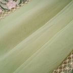 octavia Tulle Panel Floral Midi Dress in green