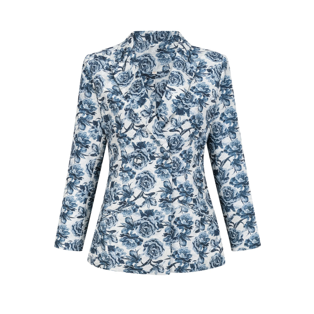 Flowering Girl Women Morgane floral-print jacket & trousers matching set