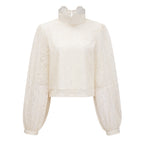 Eulalie Cream White Lace Blouse & Skirt Set