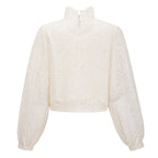 Eulalie Cream White Lace Blouse & Skirt Set