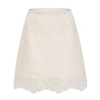 Eulalie Cream White Lace Blouse & Skirt Set