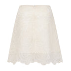 Eulalie Cream White Lace Blouse & Skirt Set