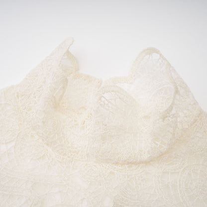 Eulalie Cream White Lace Blouse & Skirt Set