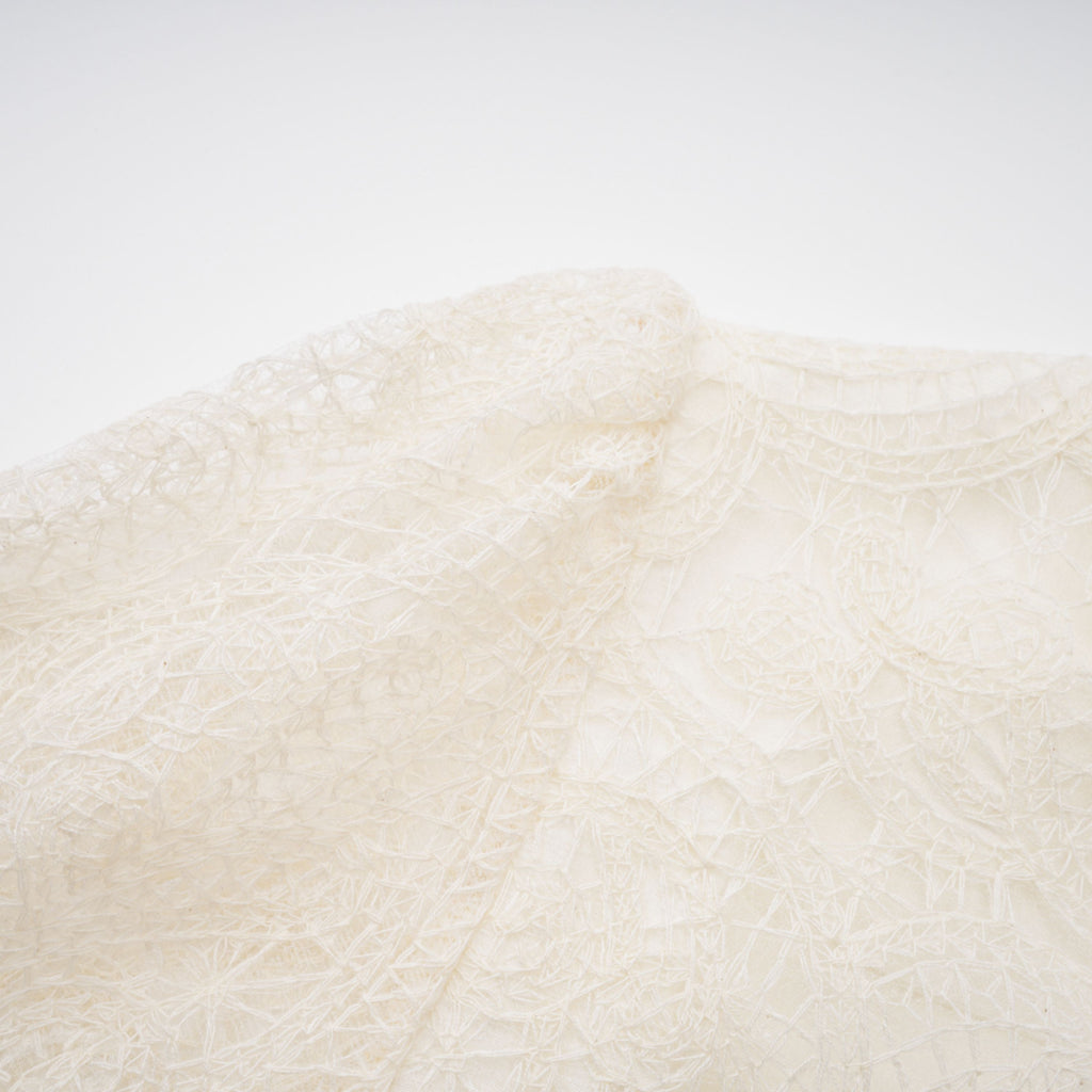 Eulalie Cream White Lace Blouse & Skirt Set