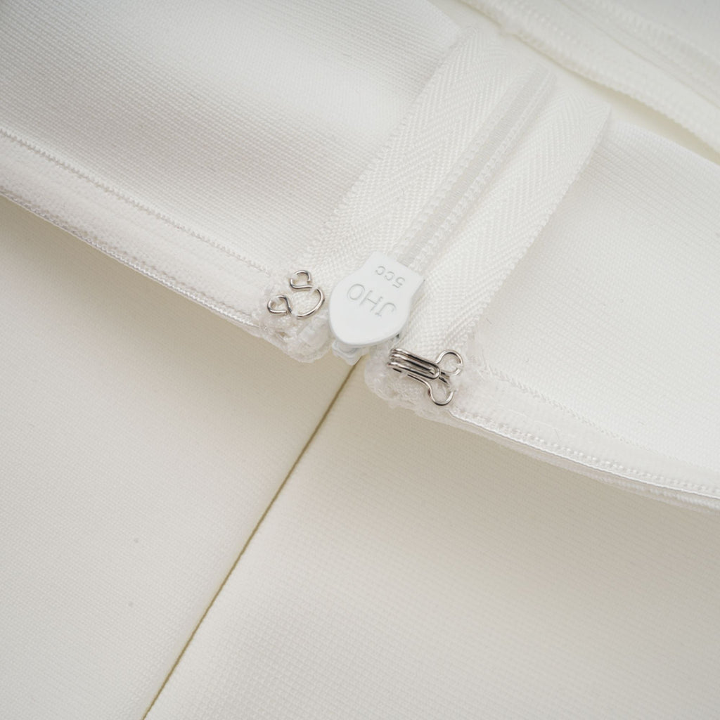 Nathalie White Tulle-Panelling Maxi Dress