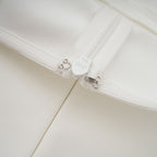 Nathalie White Tulle-Panelling Maxi Dress