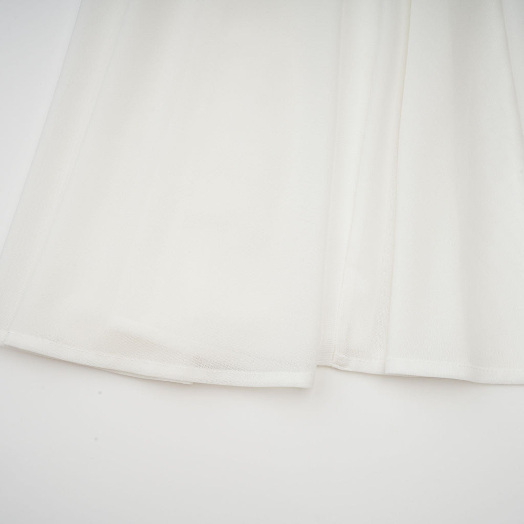 Nathalie White Tulle-Panelling Maxi Dress