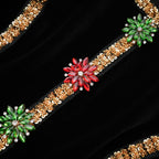 Flowering Girl Women lydia Black Crystal Embellished Front Slit Maxi Dress