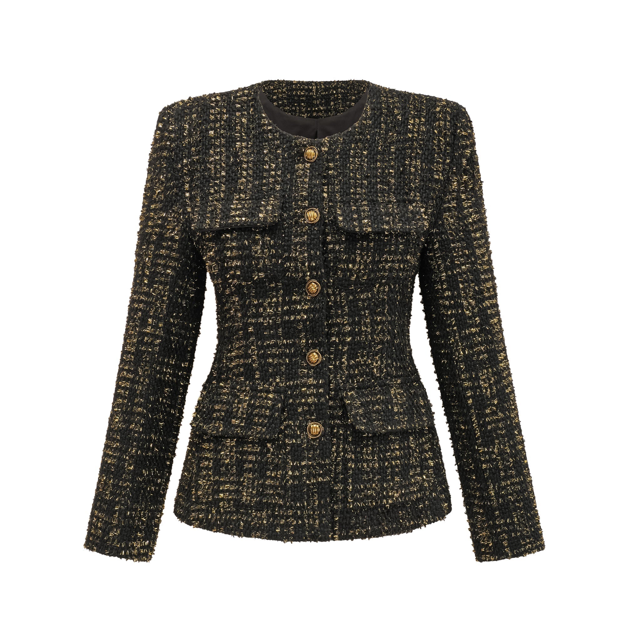 Flowering Girl Women Claudine black metallic tweed jacket & shorts matching set