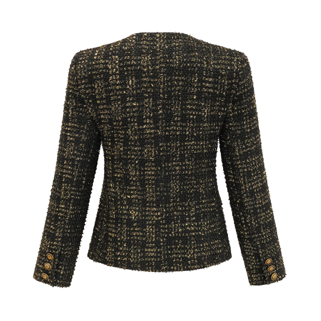 Flowering Girl Women Claudine black metallic tweed jacket & shorts matching set