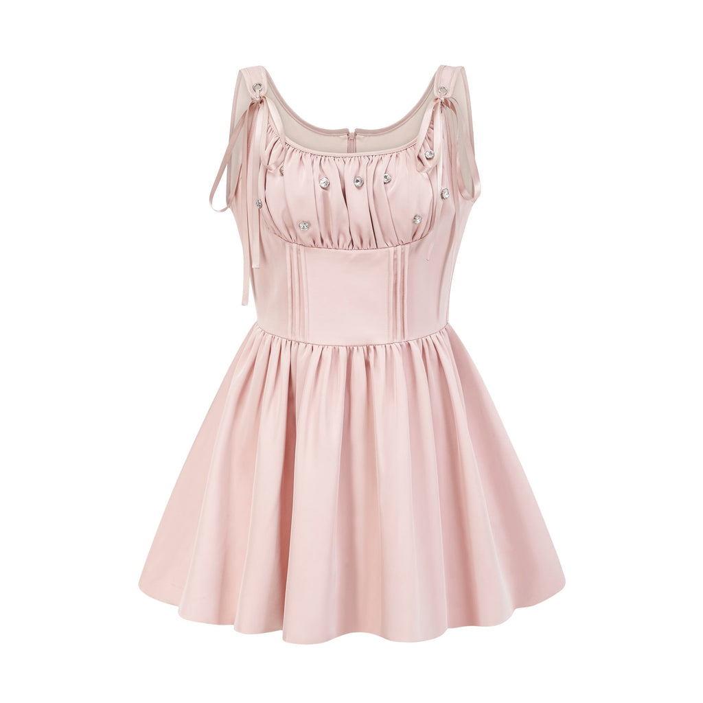 Flowering Girl Women Axelle pleated crystal embellished mini dress