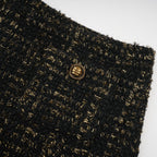 Flowering Girl Women Claudine black metallic tweed jacket & shorts matching set